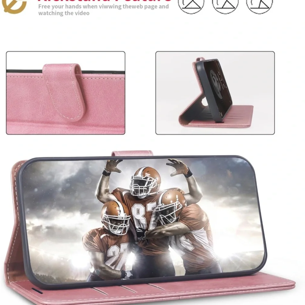 New for iPhone 12/iPhone 12 Pro Wallet Case iPhone 12/iPhone 12 Pro B-Rose Gold